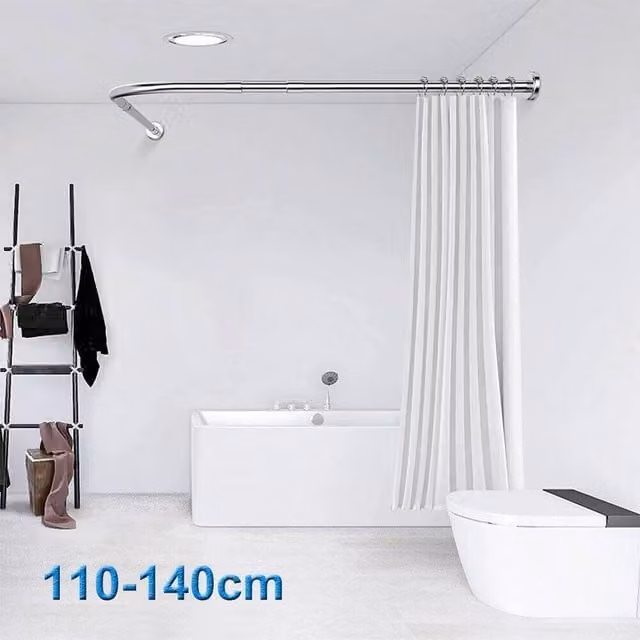 EONLION L-Shaped Stretchable Stainless Steel Pole in Silver – 1