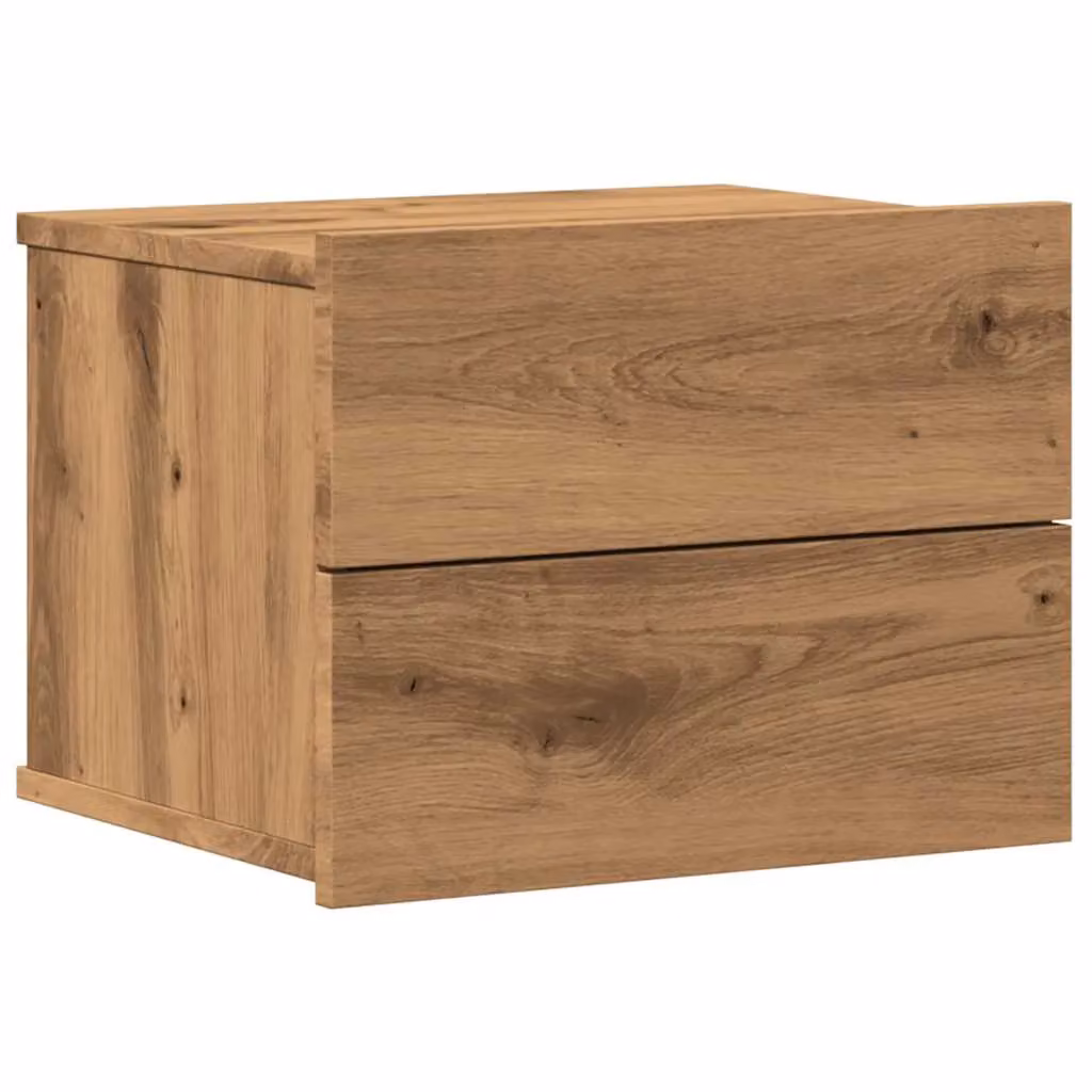 Berkfield Home Artisan Oak Wall-mounted Bedside Cabinet in Brown, W: 40 cm, D: 32 cm, H: 30 cm – 2