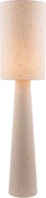 Happy Homewares Modern Beige Fabric Floor Lamp with Cylinder Shade and E27 Base