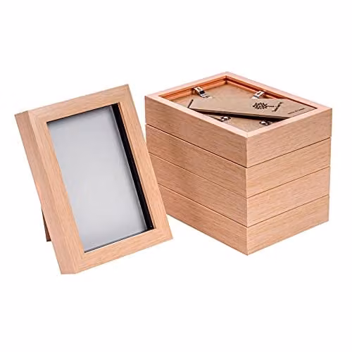 Nicola Spring 3D Shadow Box Photo Frames, Pack of 5, Black or Brown, W/D/H: 17.5 x 12.5 x 3.5 cm