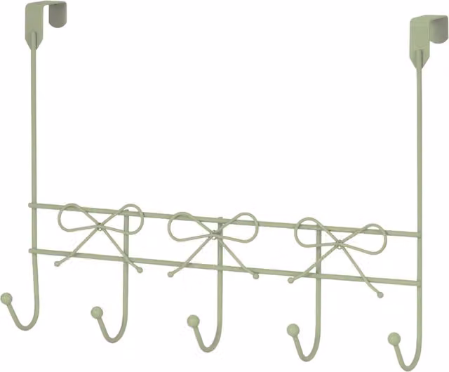 Showerdrape Metal Over Door Hanging Storage Hooks in Green