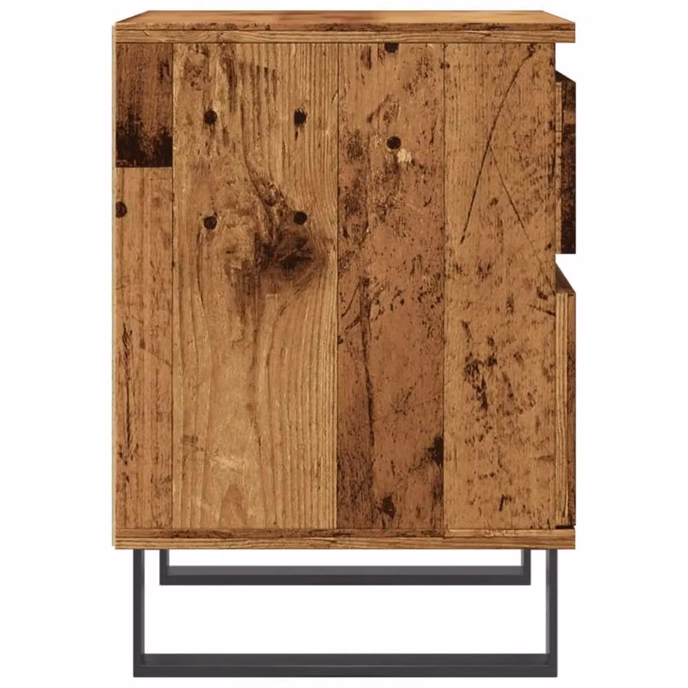 Berkfield Home Modern Bedside Cabinet in Brown Old Wood, W/D/H: 40 x 35 x 50 cm – 5
