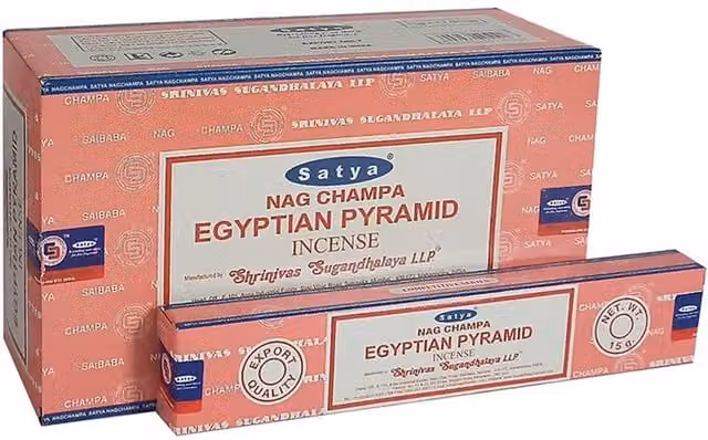 Satya Egyptian Pyramid Incense Sticks, 12 Packets, Pink