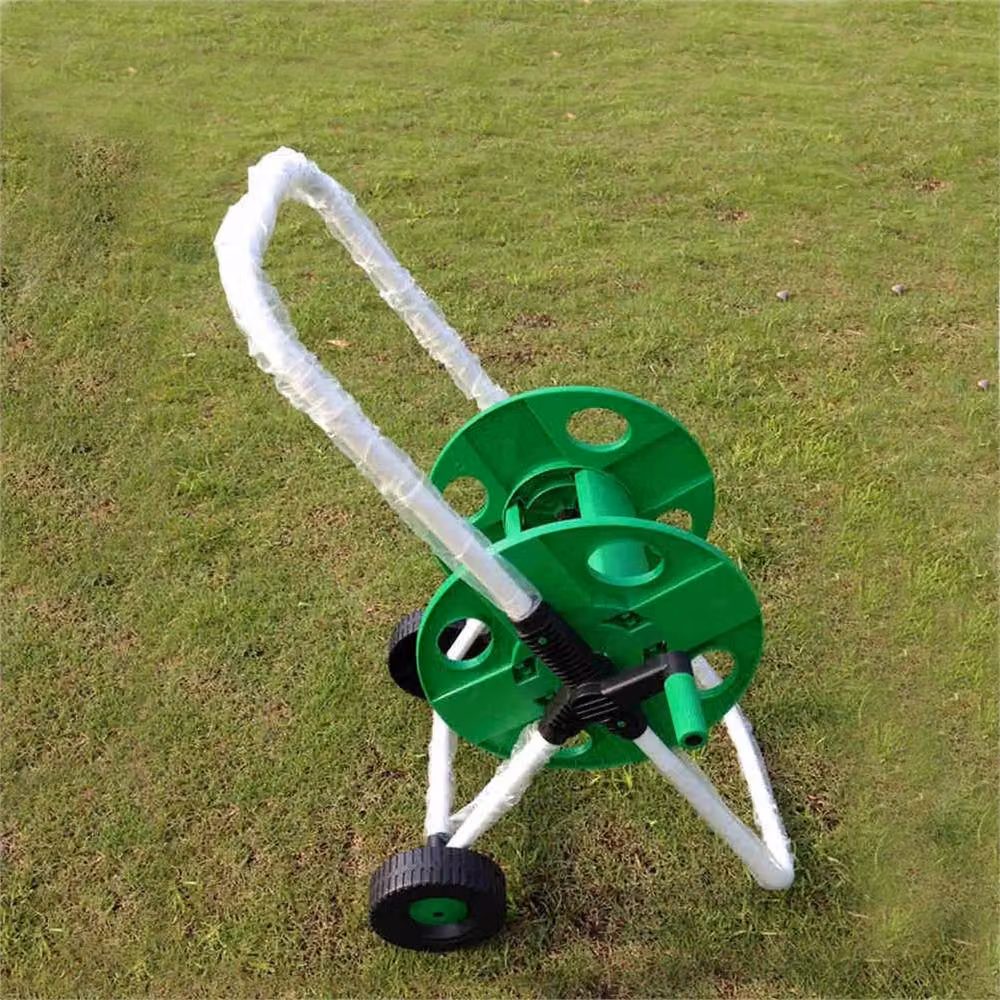 SPETLEK Green Freestanding Garden Hose Reel Trolley with 50m Capacity – 4
