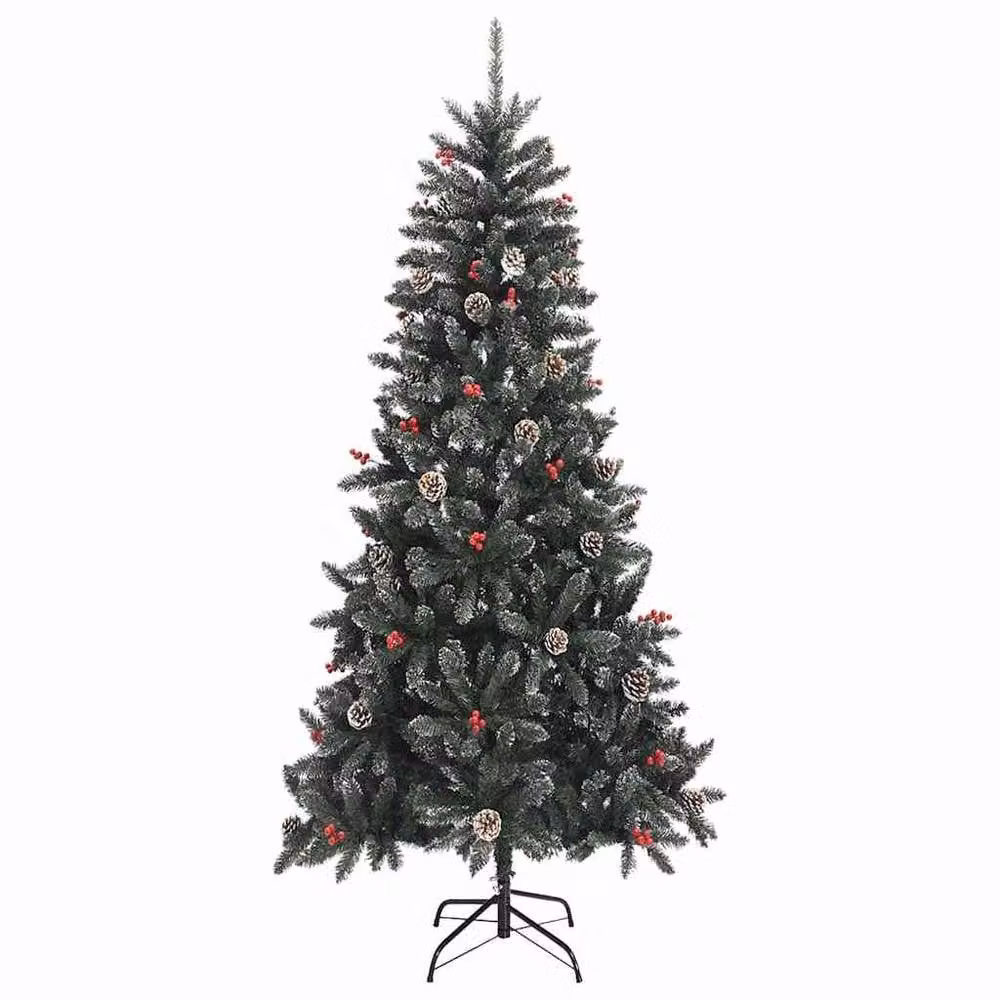 Berkfield Home Artificial Christmas Tree in Green, W/D/H: 114 x 114 x 210 cm – 3