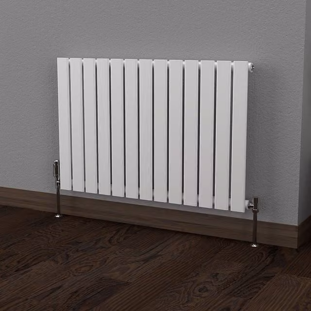 Lux Heat Flat White Horizontal Wall Mounted Radiator, W: 91.0 cm, H: 60.0 cm