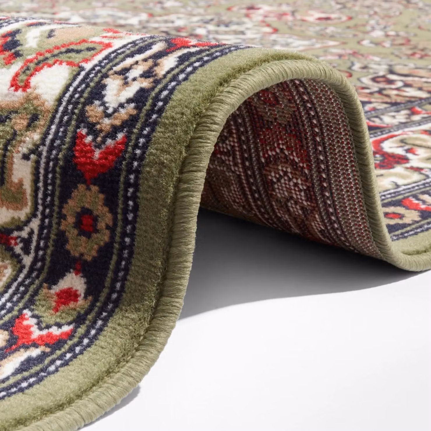 THE RUGS Oriental Parun Tabriz Vintage Polypropylene Carpet, Green, W: 160 cm, L: 230 cm – 2