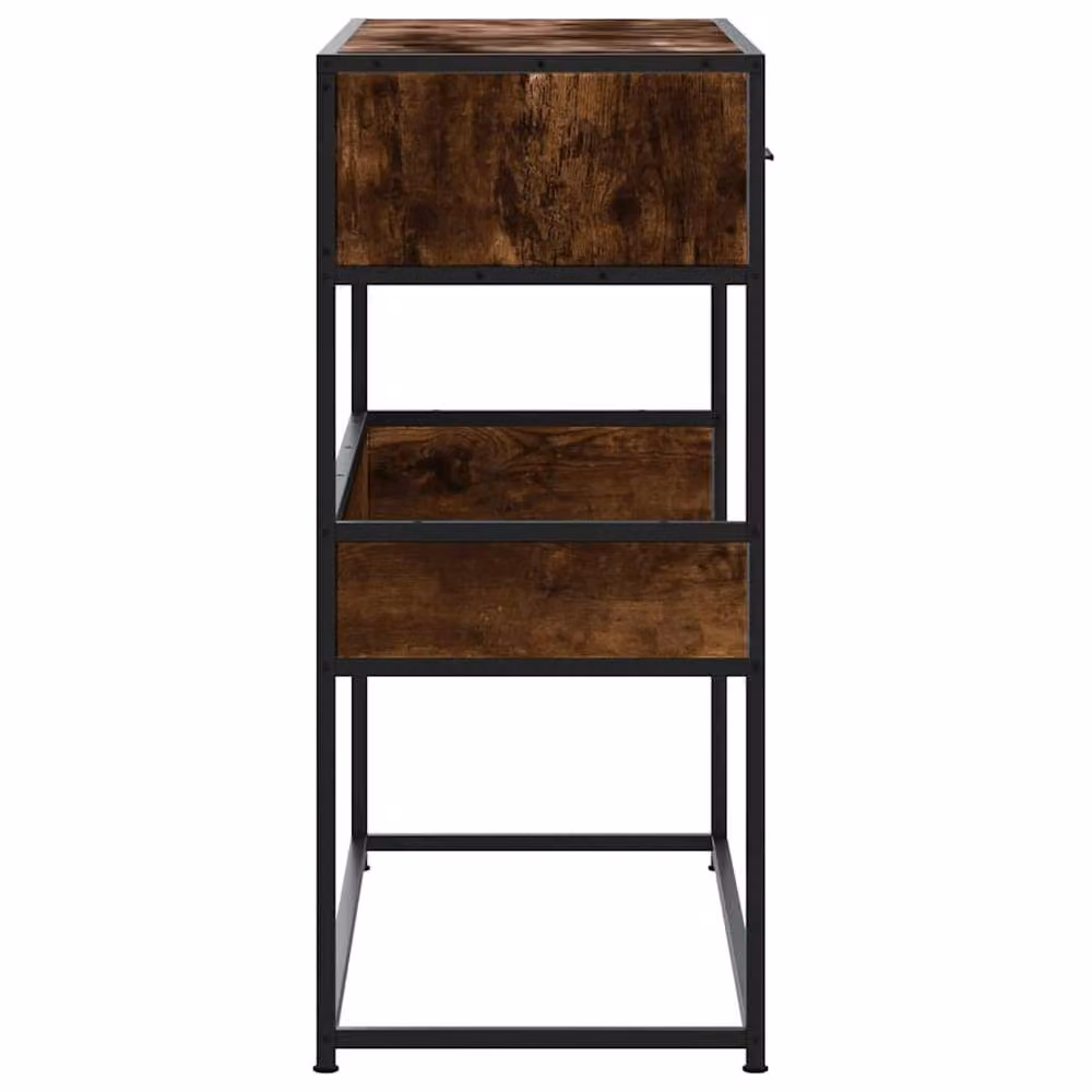 Berkfield Home Decorative Console Table in Smoked Oak Brown, W/D/H: 90 x 35 x 80 cm – 3