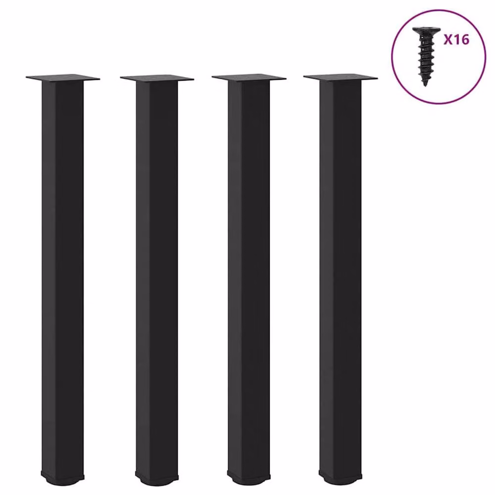 Berkfield Home Steel Coffee Table Legs, 4 Pieces, Black, Height: 100-102 cm – 2