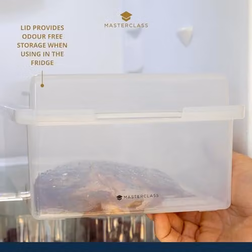 MasterClass Marinade Tray with Snap Lid in White or Transparent, W/D/H: 37.0 x 21.5 x 10.0 cm – 4