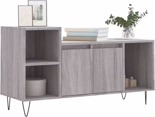 Berkfield Home Grey Sonoma TV Cabinet in Engineered Wood W/D/H: 100 x 35 x 55 cm