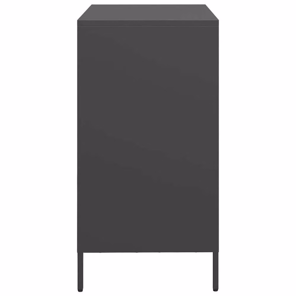 Berkfield Home Black Matt Metal Sideboard W: 68 cm, D: 39 cm, H: 73.5 cm – 3