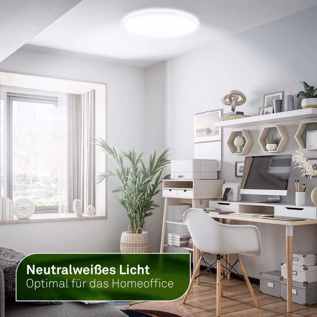 Briloner Ultra Efficient Ultra Flat LED Ceiling Panel in White with Cool White Light – 3
