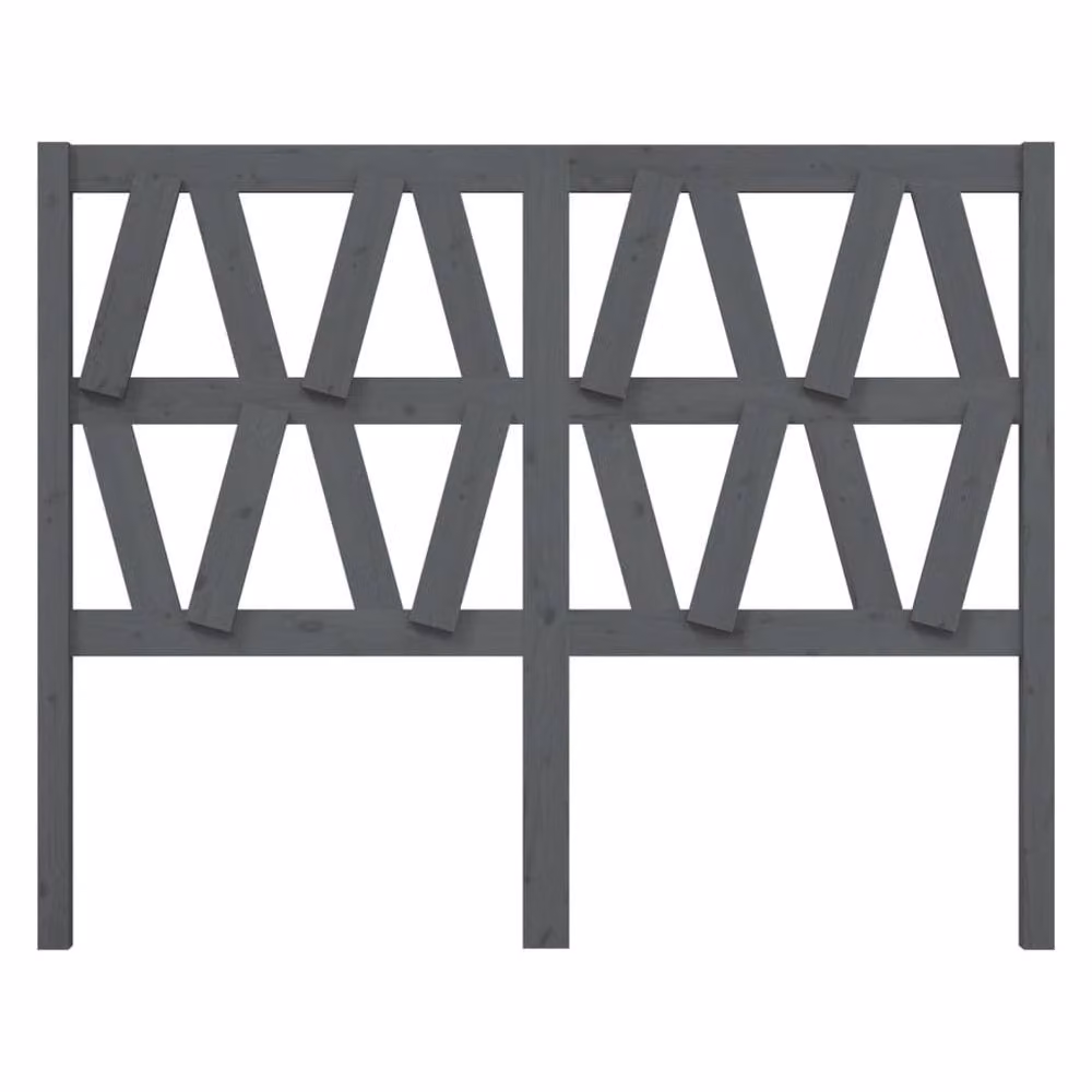 Berkfield Home Grey Rustic Solid Pine Wood Bed Headboard W: 126 cm, D: 4 cm, H: 100 cm – 3
