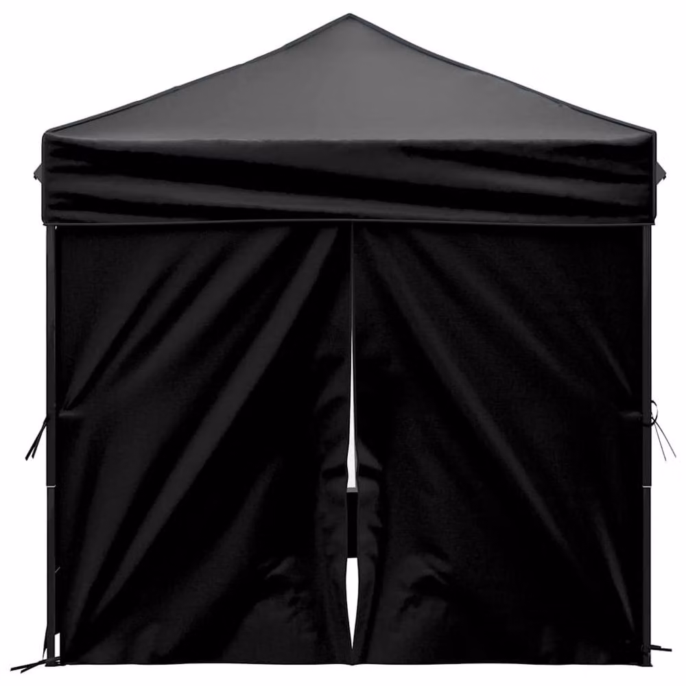 Berkfield Home Folding Party Tent with Sidewalls, Black and Silver, W: 2 m, D: 2 m, H: 2.34 m – 4