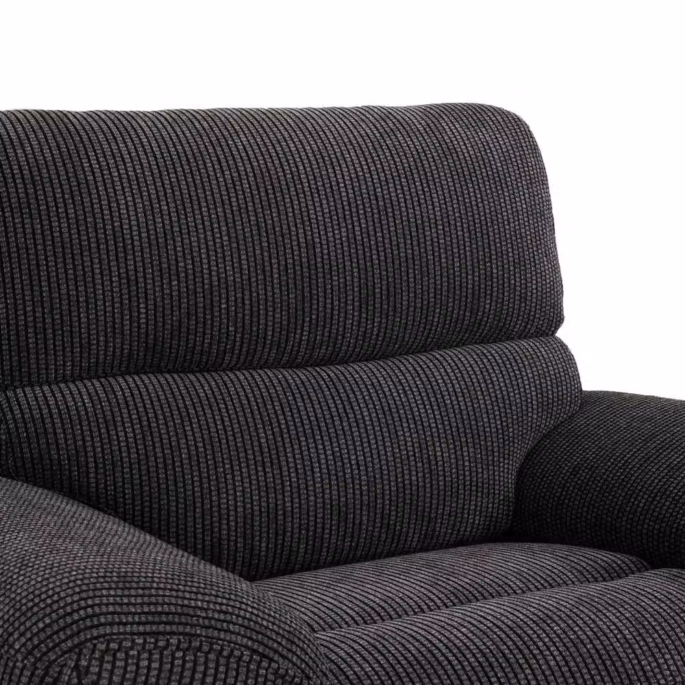 Furnishings For Less UK Carla 3 Piece Electric Reclining Sofa Suite in Black Fabric with USB Charging – 2