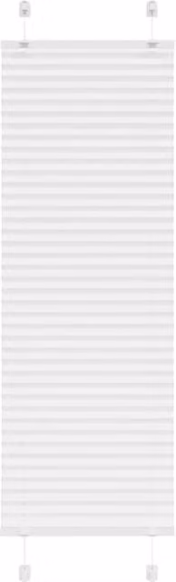 Berkfield Home White Single Pleat Polyester Fabric Blind, W: 45 cm, H: 150 cm