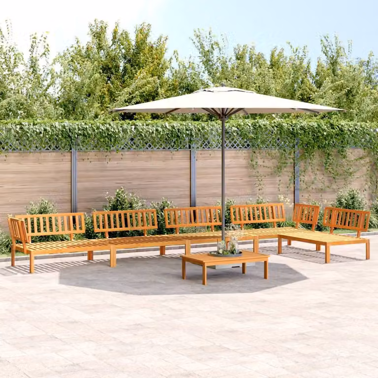 Berkfield Home Beautiful 6 Piece Garden Pallet Sofa Set in Brown Solid Acacia Wood