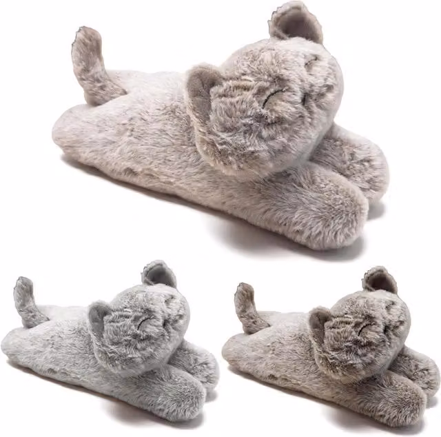 GEEZY Lying Cat Animal Design Weighted Door Stop in Brown and Grey