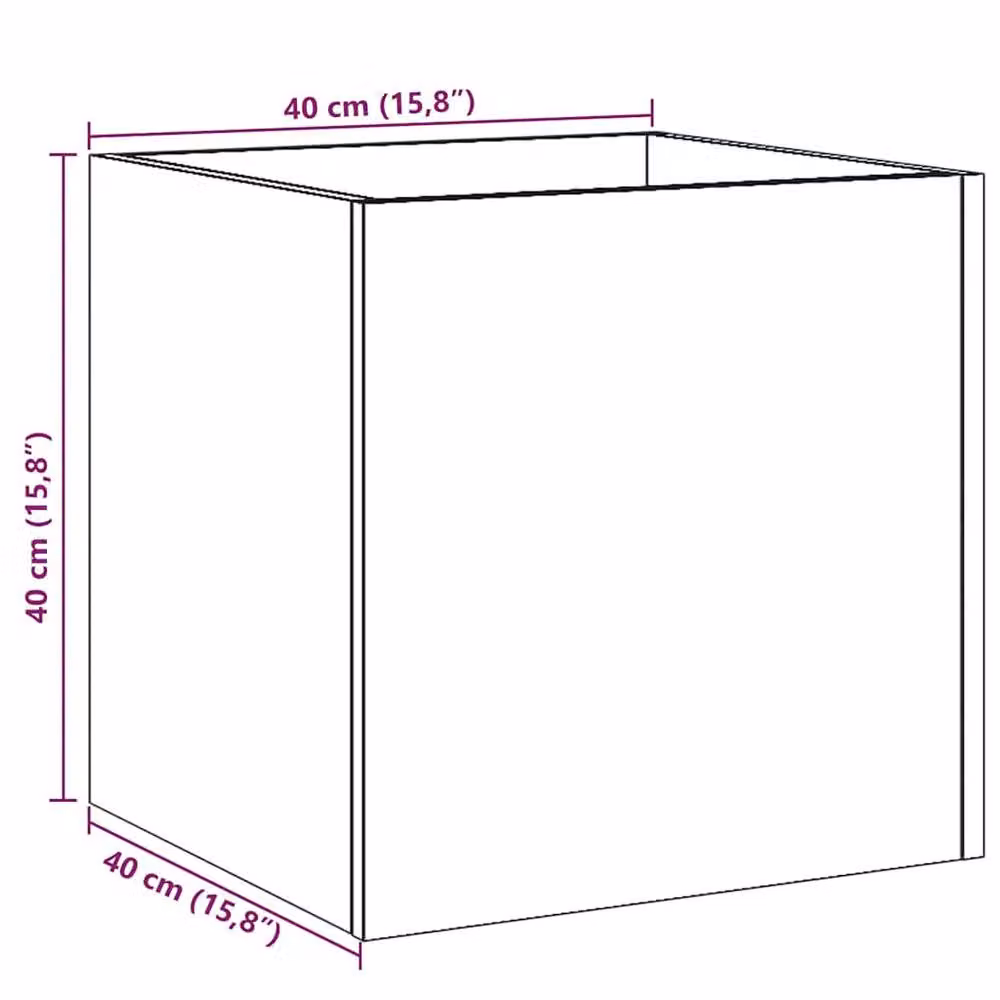 Berkfield Home Artisan Oak Planter Box in Brown, W/D/H: 40 x 40 x 40 cm – 3