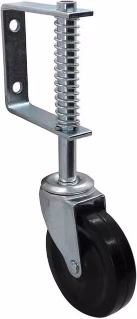KORVIXA Heavy Duty Spring Loaded Gate Wheel Castor, 2 Pack, Silver – 1