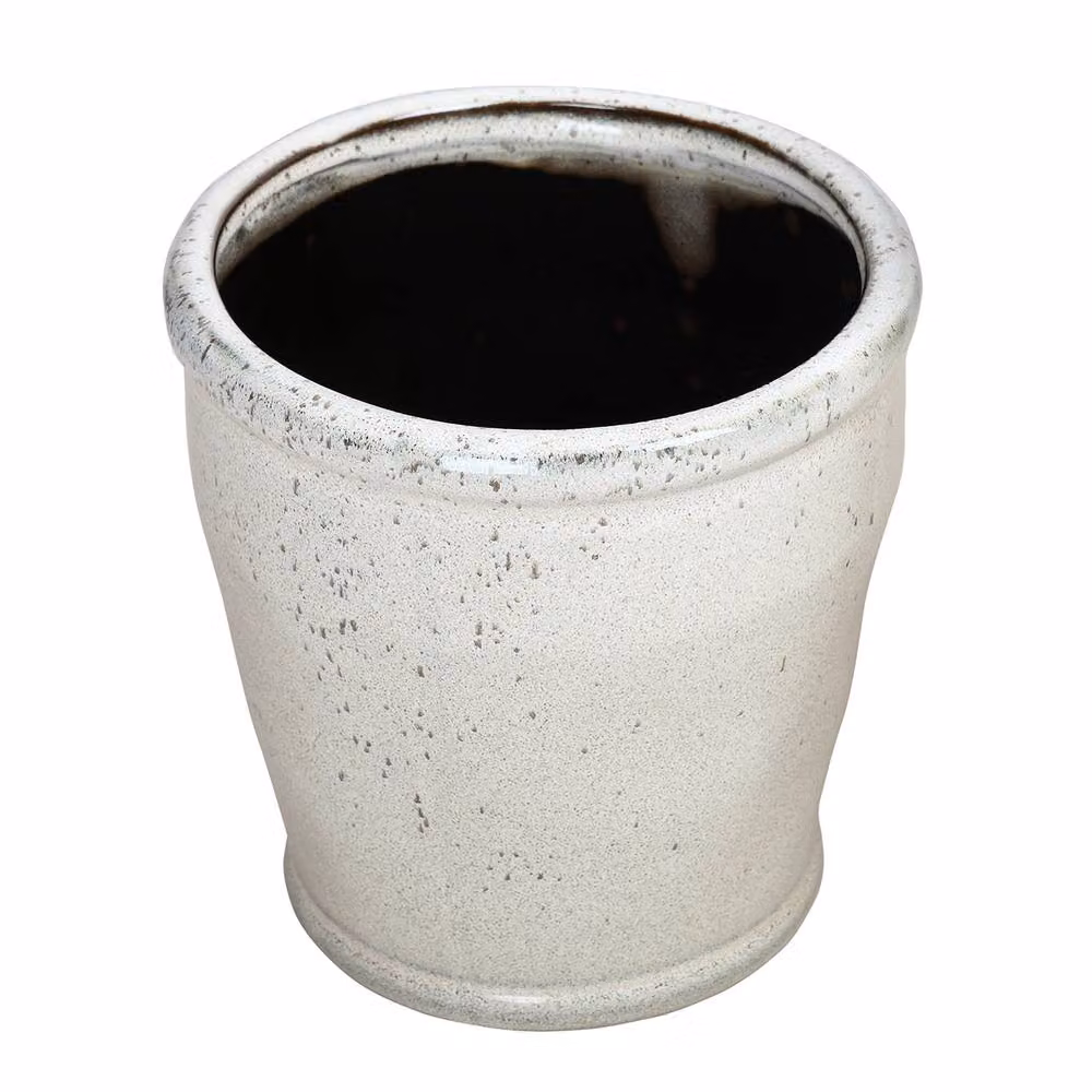 Libra Interiors Malmo Round Ceramic Glazed Tabletop Planter in Grey, W/D/H: 22.5 x 22.5 x 22.5 cm – 2