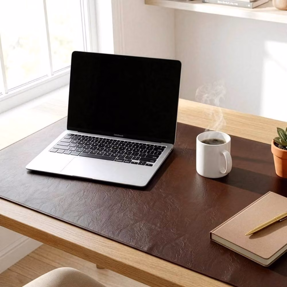 Kelvenix Faux Leather Desk Mat in Brown, W: 80 cm, D: 45 cm – 5