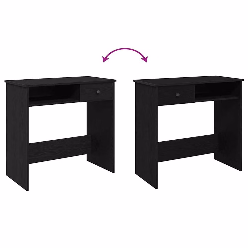 Berkfield Home Black Modern Writing Desk in Engineered Wood W/D/H: 80 x 40 x 75 cm – 4