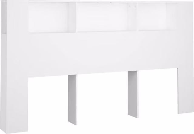 Berkfield Home Headboard Cabinet in White, W/D/H: 180 x 18.5 x 104.5 cm – 1