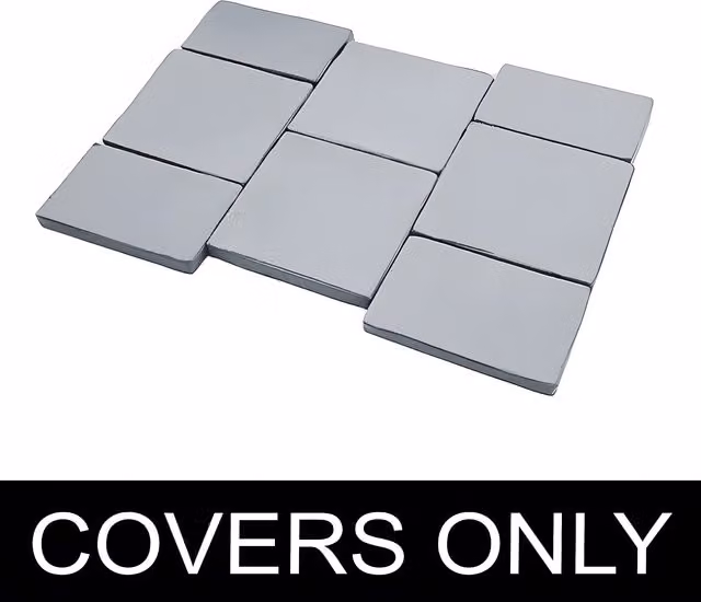 Gardenista Grey Polyester Square Garden Rattan Sofa Cushion Covers, Set of 8