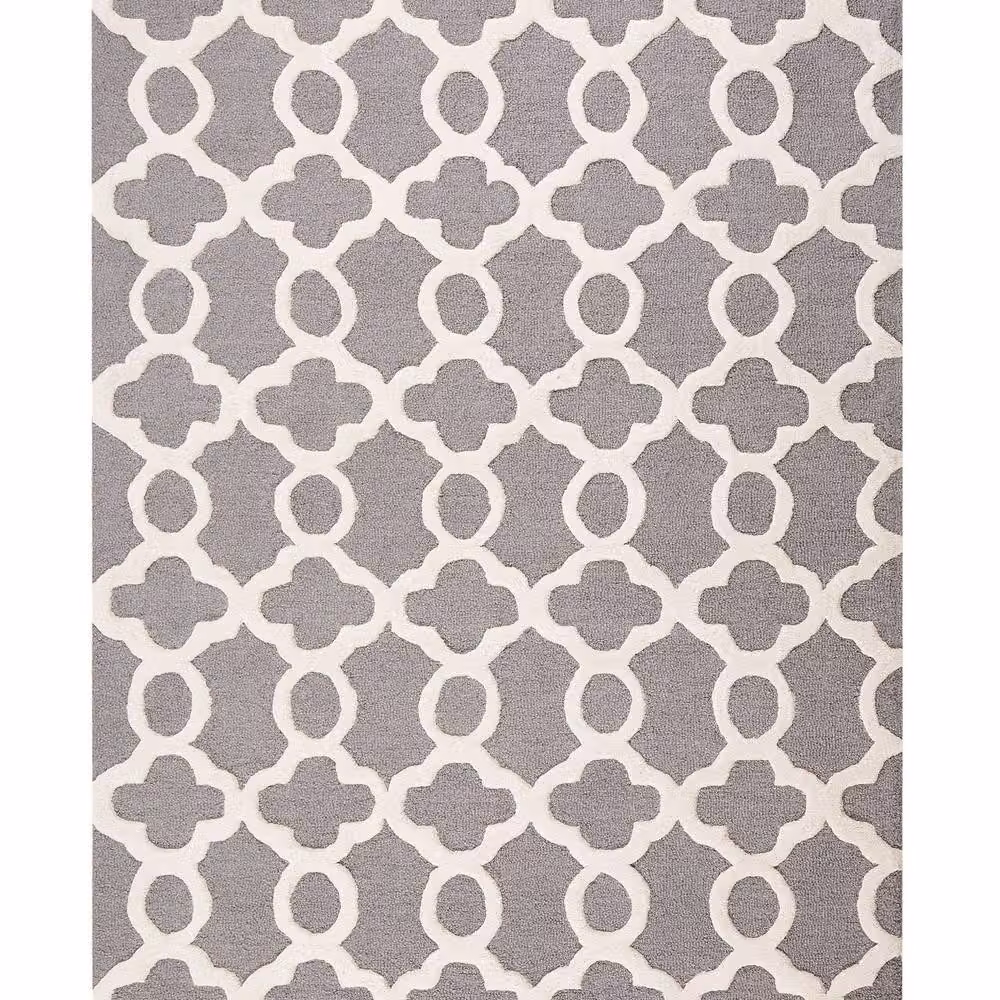 Wyld and Coco Grey and Beige Hand-Tufted Wool and Cotton Geometric Rug, W: 160 cm, L: 230 cm – 2