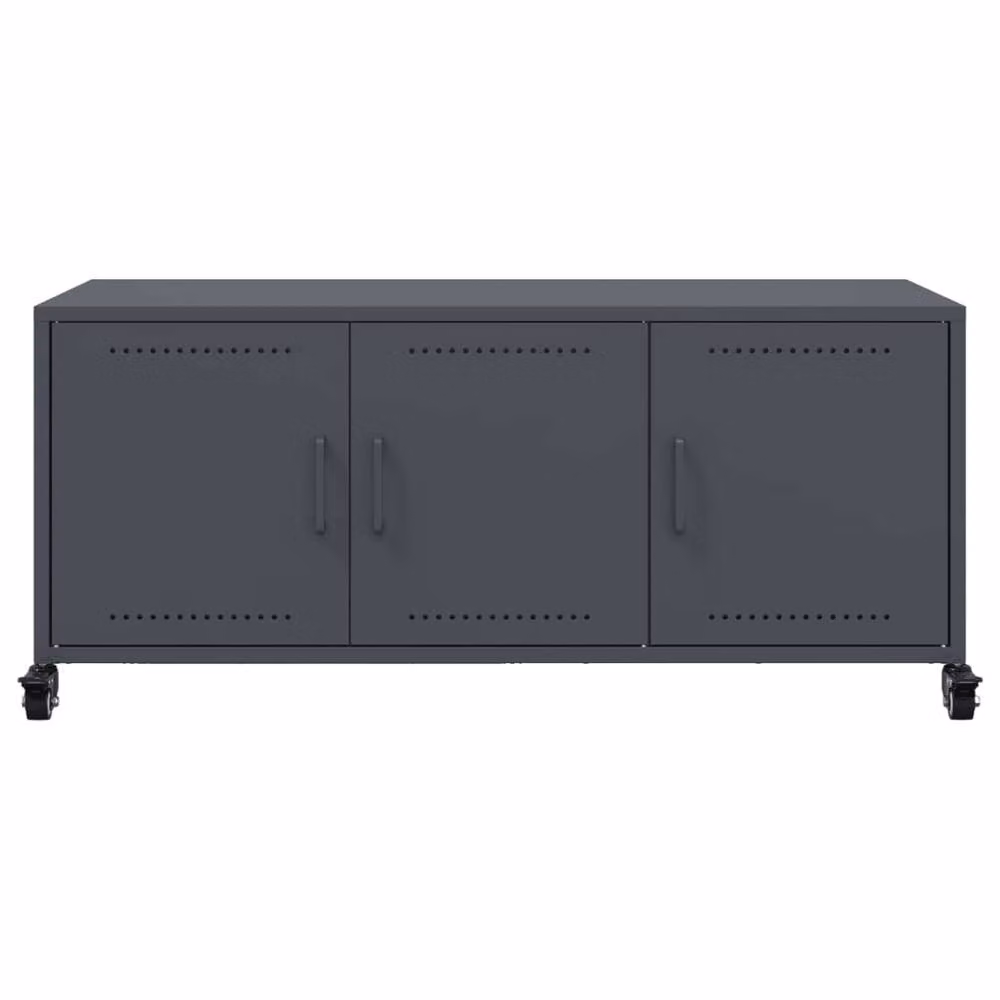 Berkfield Home Industrial Steel TV Cabinet in Anthracite Grey, W/D/H: 100.5 x 39 x 43.5 cm – 4