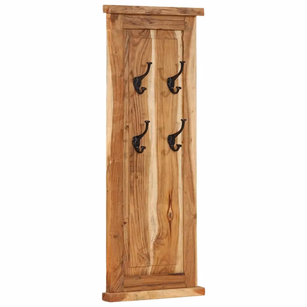 Berkfield Home Set of 2 Acacia Wood Coat Racks in Brown, W/D/H: 38 x 38 x 100 cm – 2