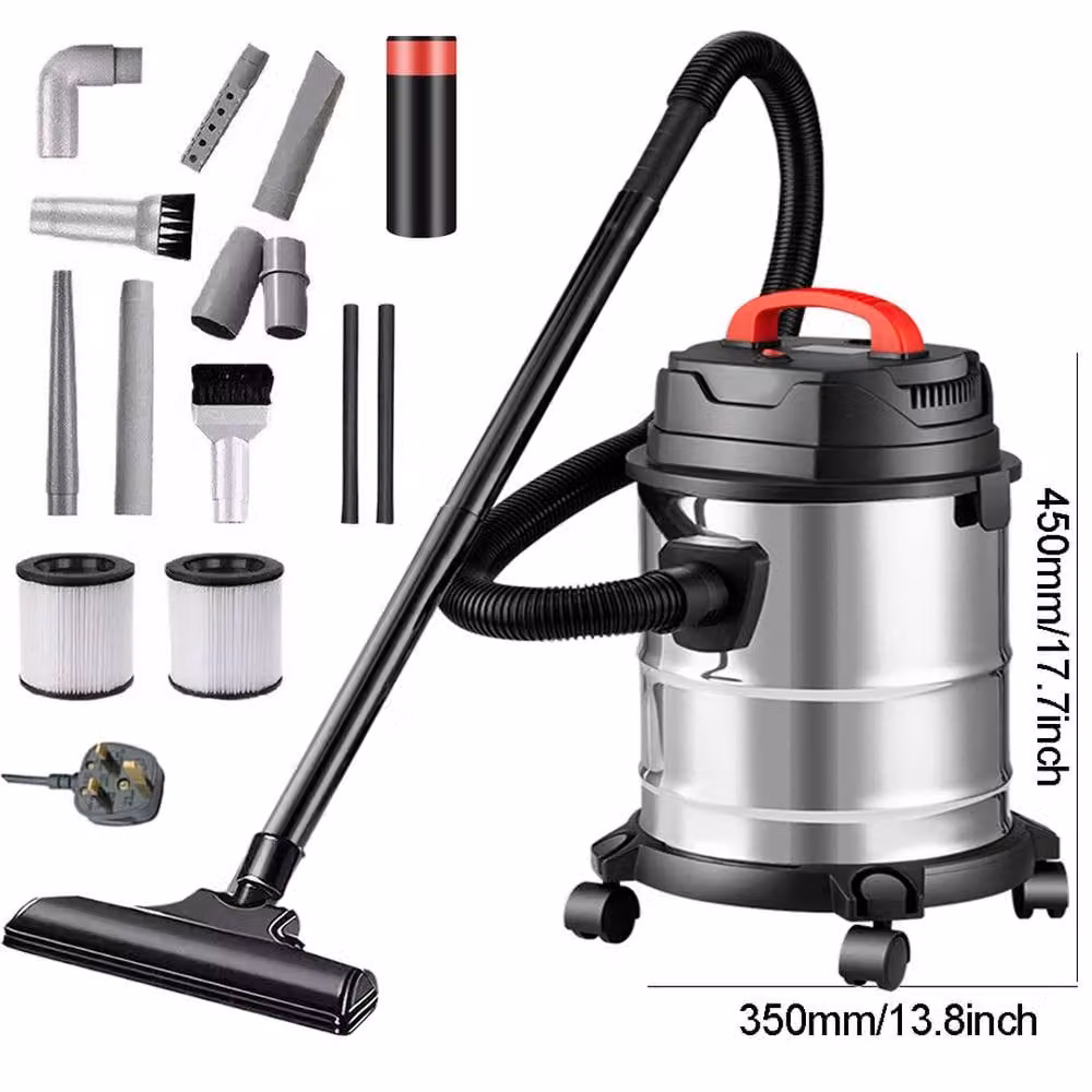 Ventryn Heavy Duty Wet Dry Vacuum Cleaner in Metallic Silver – 2