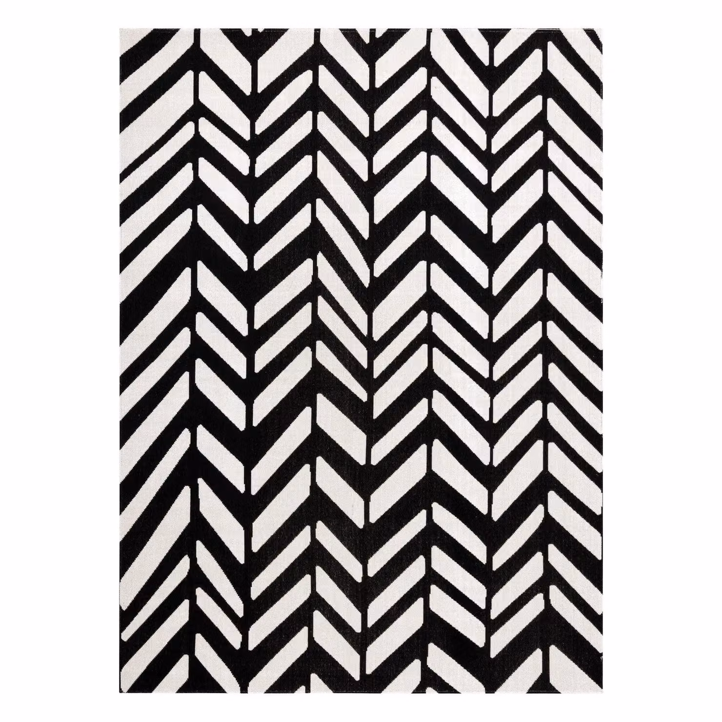 RugsX Mundo Herringbone Rug in Beige and Black, W/D: 120 x 170 cm