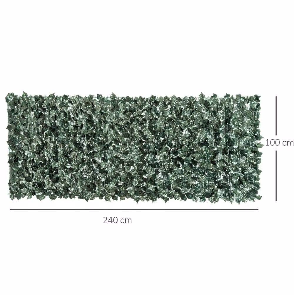 STILVORA Artificial Hedge Privacy Screen Panel, Green, H: 240 cm, W: 100 cm – 2