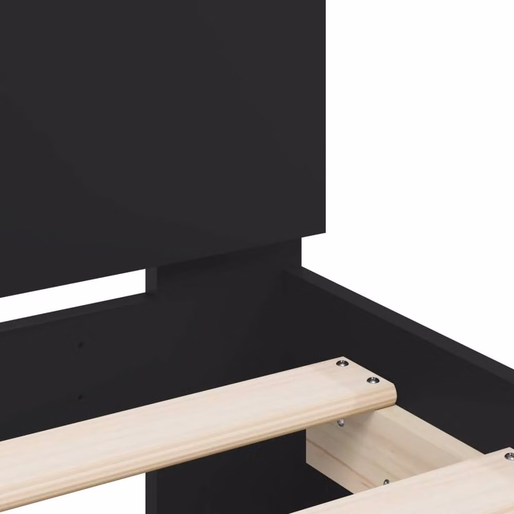 Berkfield Home King Size Bed Frame with LED Under-Bed Lighting in Black, W/D/H: 150 x 200 x 155 cm – 5