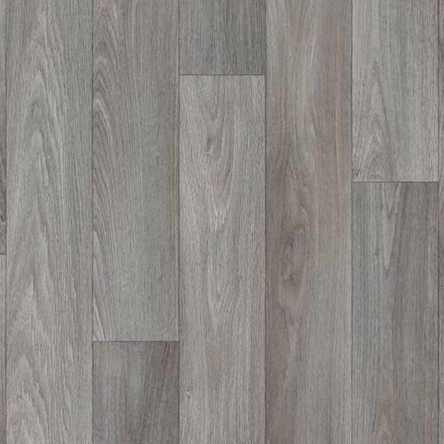 Vinyl Flooring UK Grey Wood Effect Non Slip Sheet Vinyl Flooring, W: 200 cm, L: 700 cm