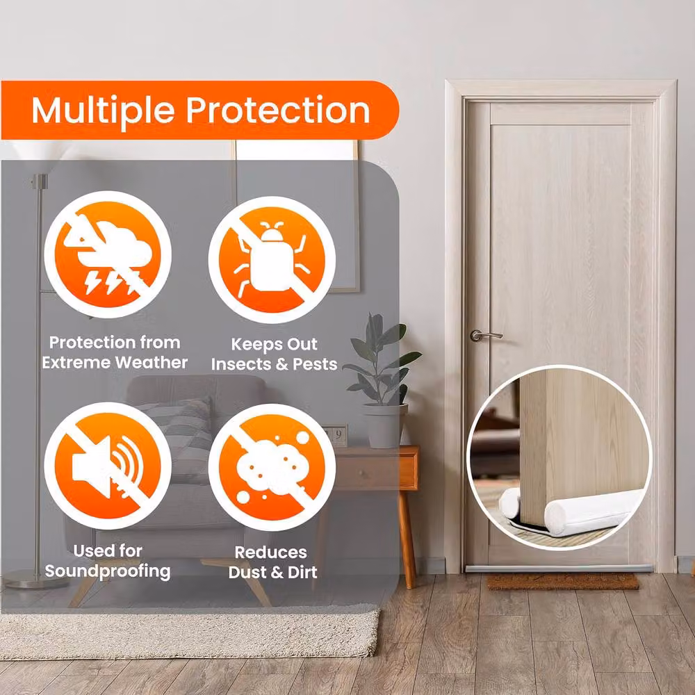 Volila 3-Pack Double Sided White Door Bottom Draught Excluders – 5