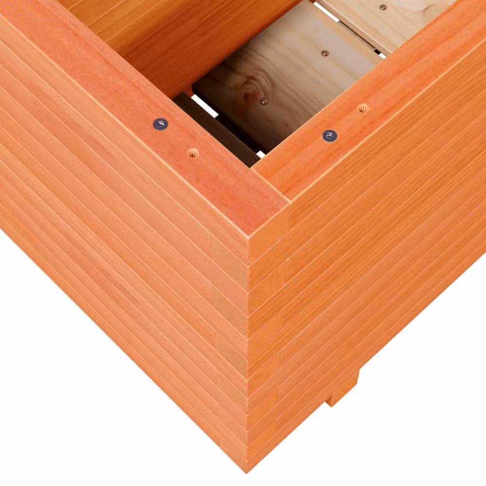 Berkfield Home Decorative Garden Planter in Brown Solid Wood, W: 70 cm, D: 40 cm, H: 49.5 cm – 2