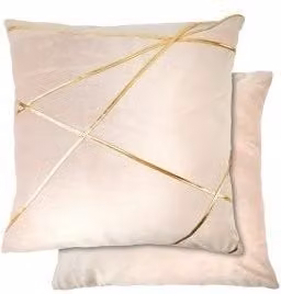 New Edge Blinds Fractal Cushion Cover in Pink and Beige, Velvet, W/D/H: 43 x 43 x 43 cm