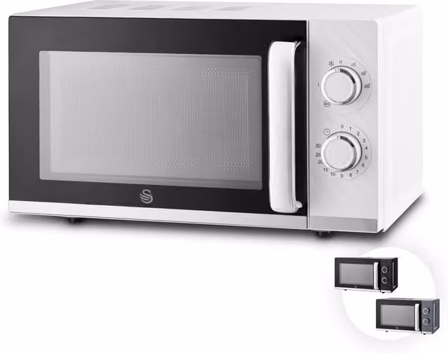 Swan 20L 800W Solo Countertop Microwave - White