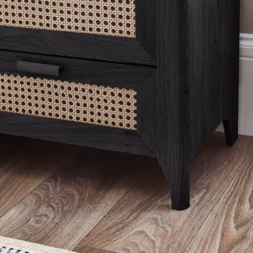 Julian Bowen Sydney Rattan Print 6 Drawer Wide Chest in Black – 4