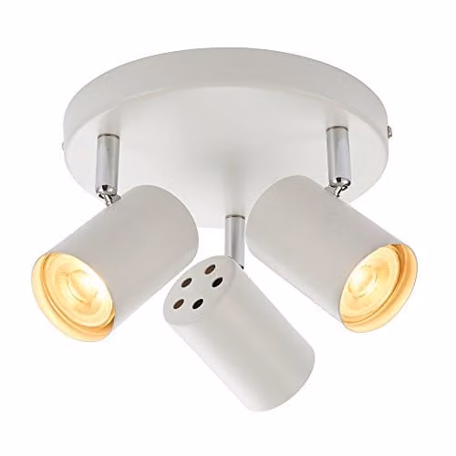 Netlighting Arezzo 3 Light Adjustable Round Spotlight in White and Chrome with GU10 LED Support