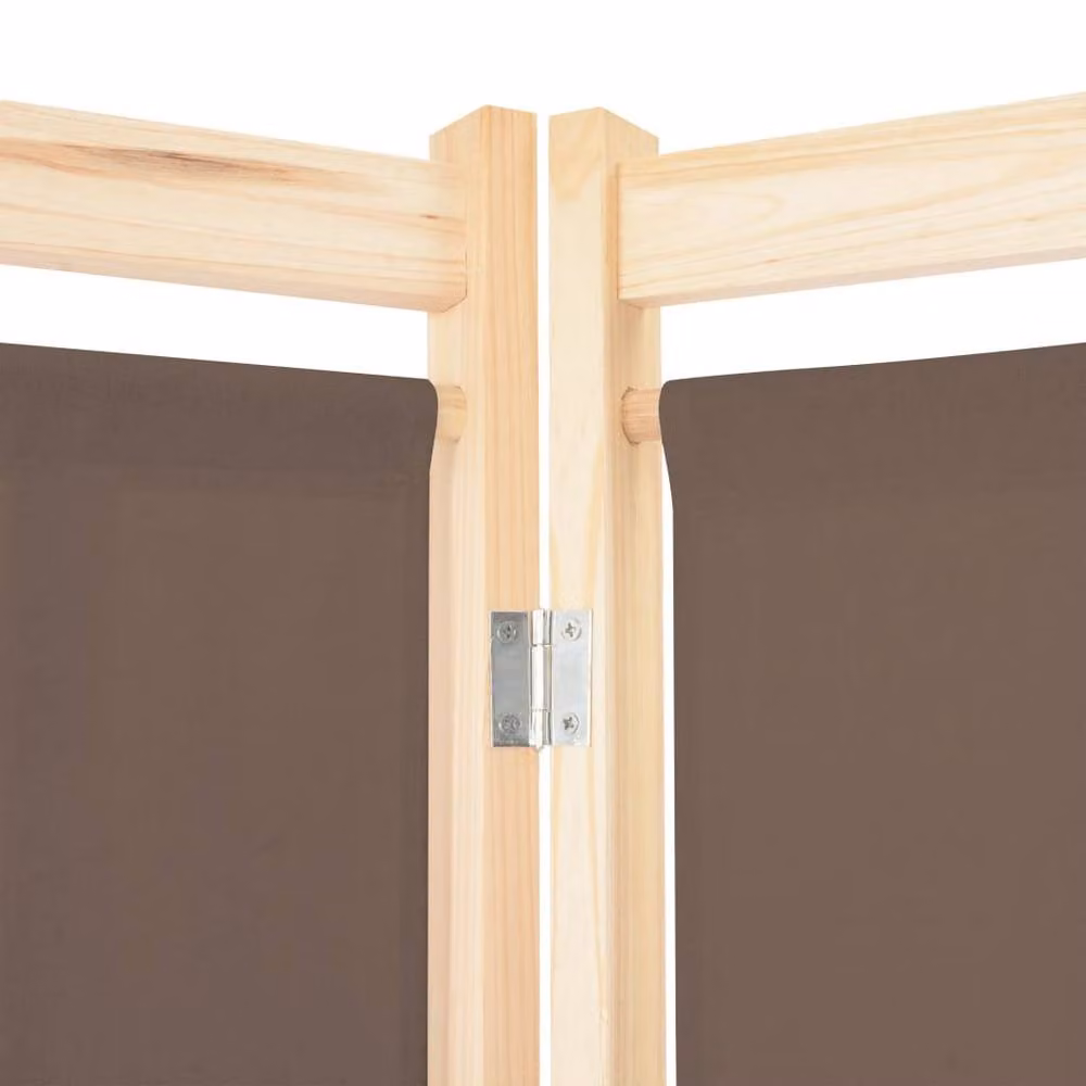 Berkfield Home 4-Panel Fabric Room Divider in Brown, W/D/H: 160 x 4 x 170 cm – 3