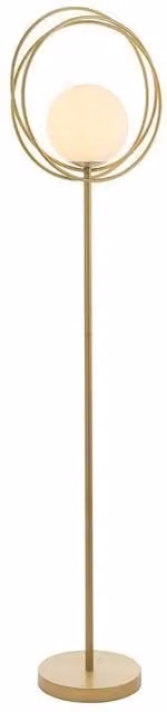 Netlighting BERGAMO Contemporary Glass Floor Lamp in Gold/Brass – 1
