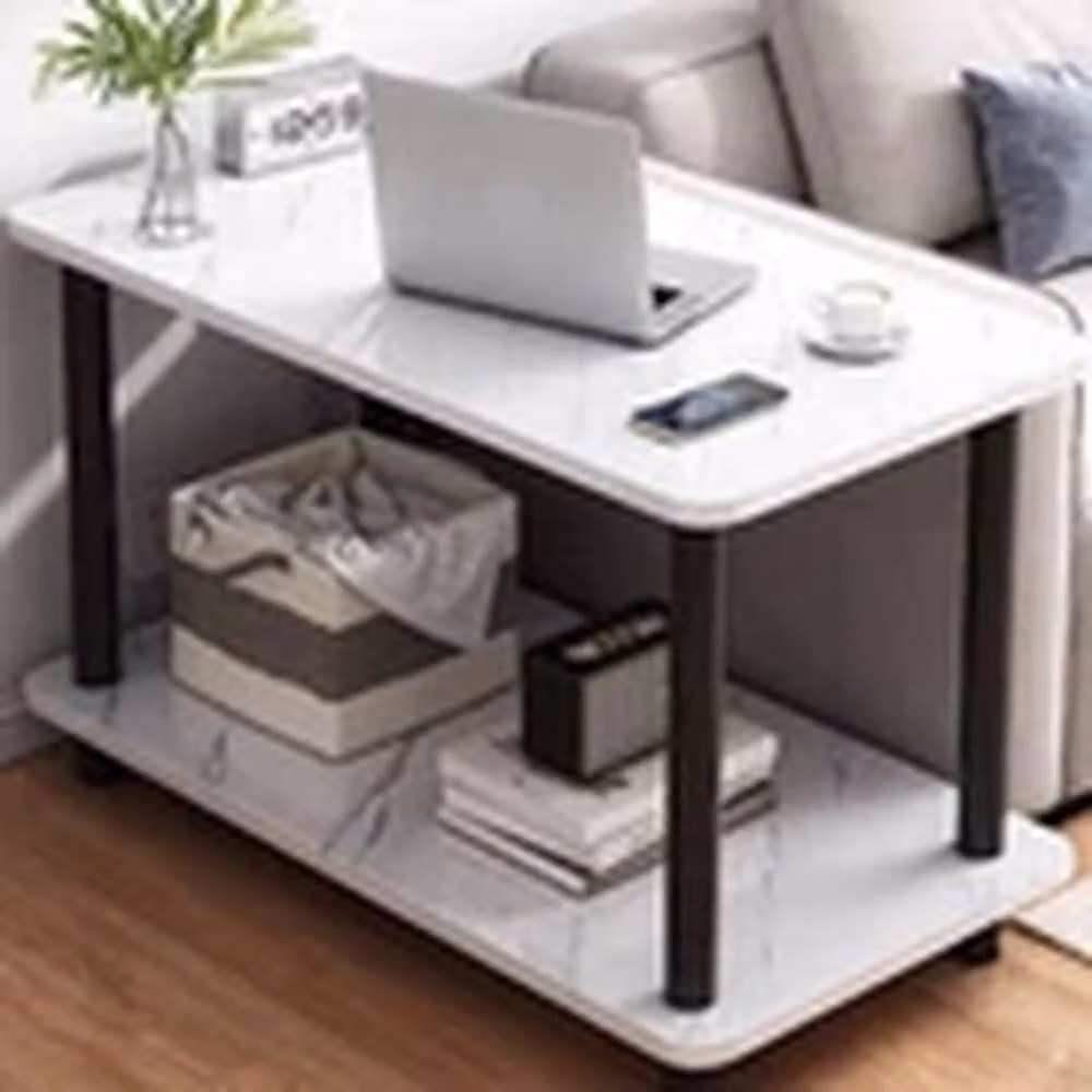 Kelvenix White Glossy Rectangular Side Table and Coffee Table for your Living Room, W/D/H: 60 x 40 x 52.5 cm – 3