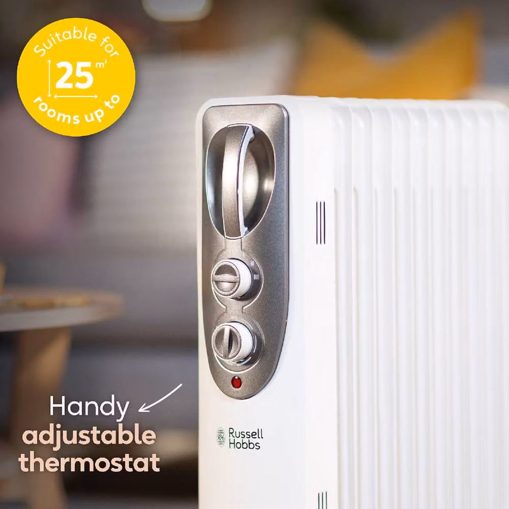 Russell Hobbs 2500W 11 Fin Oil Filled Radiator RHOFR1106 White – 4
