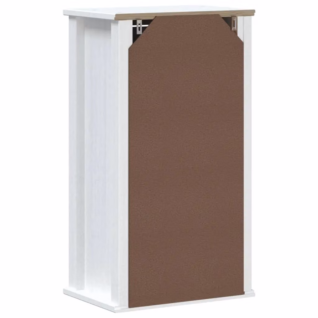 Berkfield Home BERG White Rustic Solid Wood Pine Wall Mounted Bathroom Cabinet W/D/H: 40 x 27 x 71.5 cm – 3