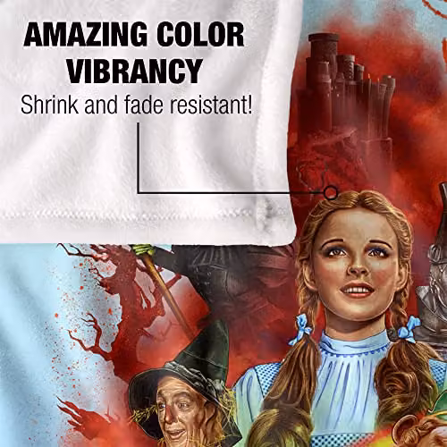 WB 100 Wizard of Oz Retro Throw Blanket, White, W/D: 152 x 127 cm – 3